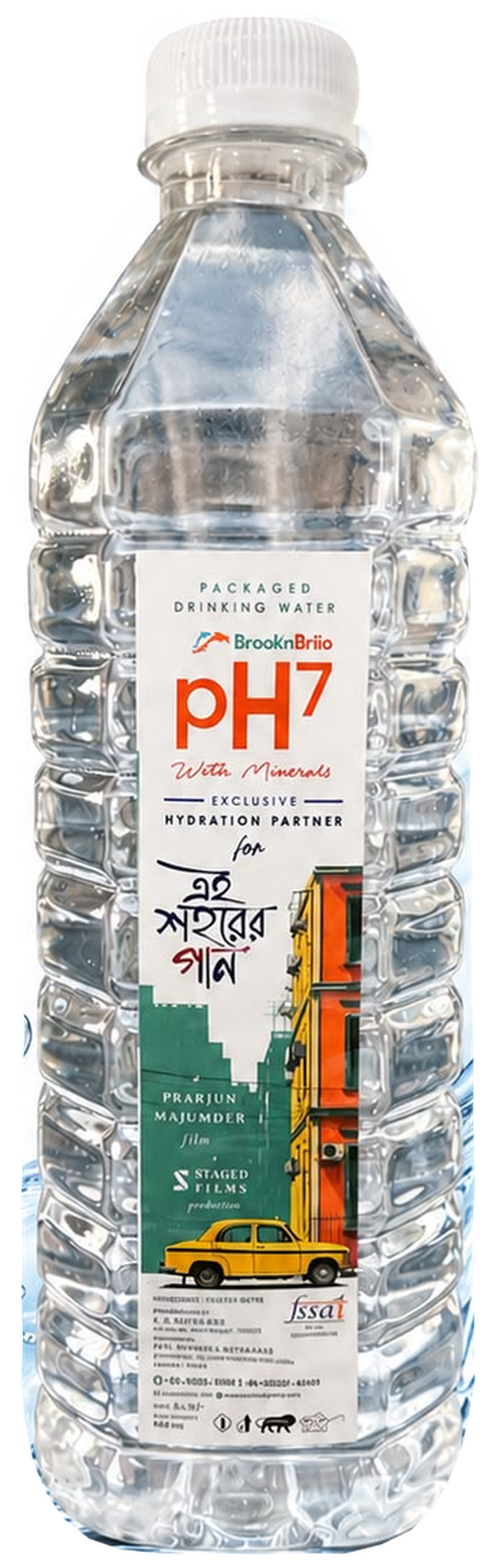 BrooknBriio 500 ml pH7 bottle with the supplied exclusive film-partner label